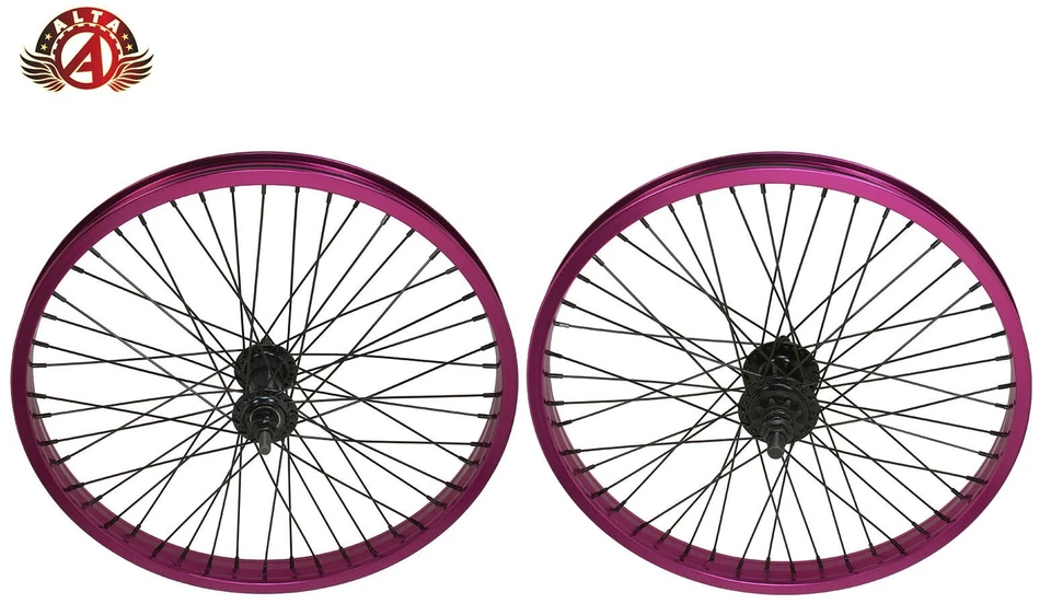 20"x2.125 BMX BICICLETA ALEACIÓN Delantera O 9T Rueda Trasera 48 Radios Cojinete Sellado Púrpura Foto 1 de 1