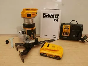 DeWalt DCW600 18v 1/4"/8mm laminate trimmer Router & fence 1 x 2 ah kit - Picture 1 of 4