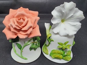 1983 Franklin Mint "Sonia Rose" & "White Cascade Petunia" Bells by Jeanne Holgat - Bild 1 von 7