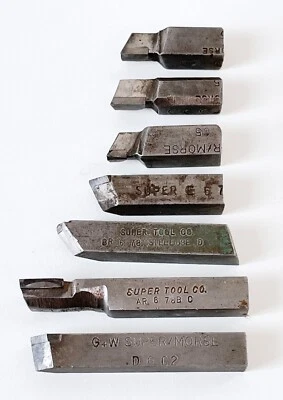 (7) MORSE SUPER TOOL Carbide Tip 3/8" X 3/8" HSS Lathe Tool Bit USA CUTTING - Image 1 of 4