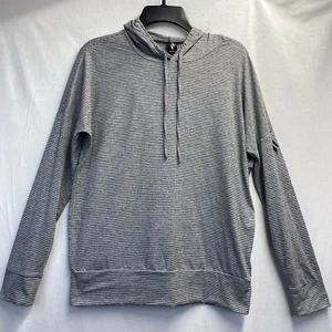 Skechers Long Sleeve Hoodie Sweatshirt Men Small Gray Stripes Banded Hem Used - Bild 1 von 20