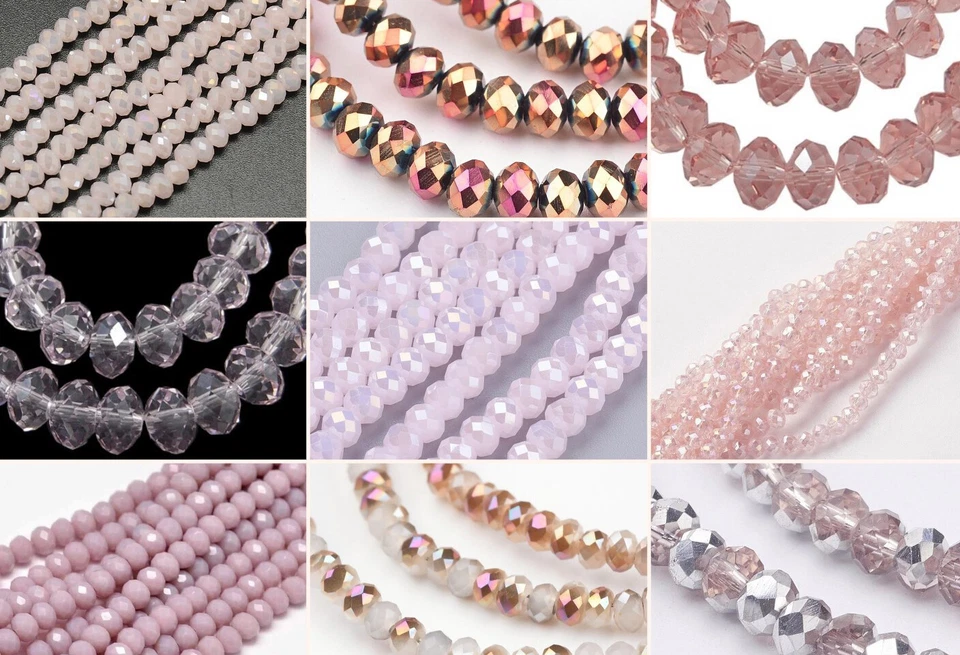 4x3mm Glasschliffperlen 130-140St. Fädelloch 1mm rosa pink - Bild 1 von 1