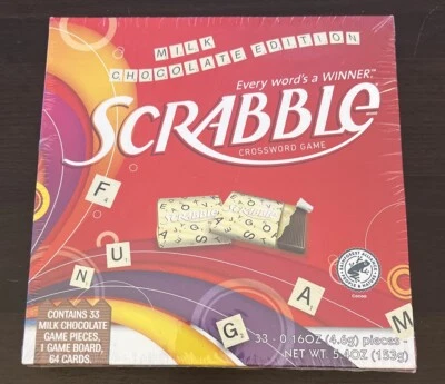 Scrabble Milk Chocolate Edition Chocolate Tiles Edible Game 33 Pieces 6/25 RARE! - Image 1 of 3