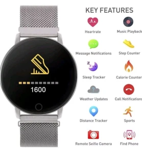 Smart Watch Reflex Active Series 05 Fitness Tracker Magnetic Mesh Strap Fastner - Picture 1 of 9