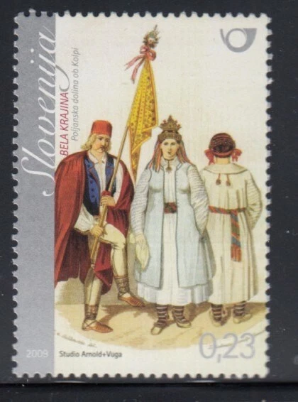 ESLOVENIA Disfraces populares tradicionales de Bela Krajina sello MNH Foto 1 de 1
