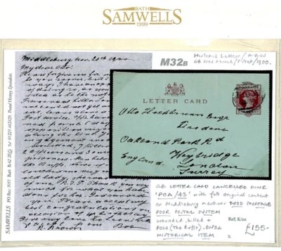 NATAL Anglo-Boer War Cover 1900 *SOLDIERS LETTER* Super Content GB MILITARY M32b - Image 1 of 4