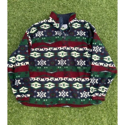 Vintage 90s Bugle Boy Quarter Zip Fleece Pullover - Image 1 of 2