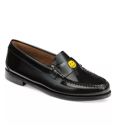 NEW G.H.BASS BLACK PATENT LEATHER Whitney SMILEY Emoji Weejuns Loafer SZ 8.5 - Image 1 of 4
