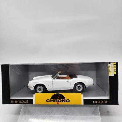 Chrono 1/18 1970 Triumph Spitfire Convertible White Diecast Car w/ Box - Image 1 of 4