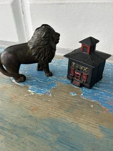 Cast Iron Still Coin Bank Lion Banks Penny Saver - Picture 1 of 11