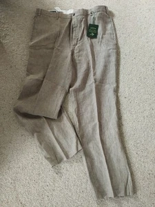 Orvis Summer Light Brown Linen Trousers, Size 42, Brand New - Picture 1 of 3