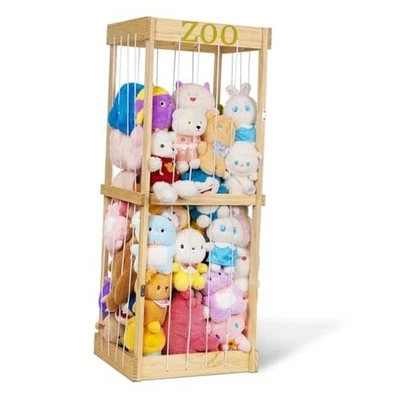  Peluche Zoo Peluche Almacenamiento Peluche Almacenamiento Animales de Peluche Madera Foto 1 de 4