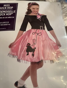 Poodle Skirt Dress Miss Sock Hop Halloween 50s Costume XL 14-16 Youth New - Picture 1 of 3