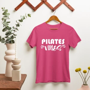 PILATES Vibes T-shirt Exercise Gym Fitness Workout Novelty Funny Gifts - Picture 1 of 22