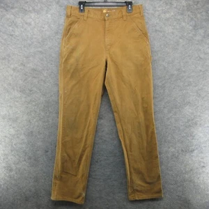 Carhartt Pants Mens 33x36 Brown Relaxed Carpenter Hammer Loop Workwear Canvas - Picture 1 of 21