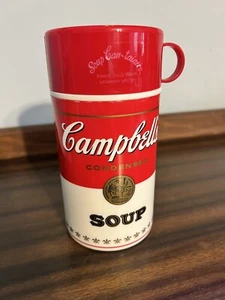 VINTAGE CAMPBELL’S SOUP THERMOS HOT/COLD LUNCH 11.5 oz w/ LID & CUP USA 1999 EUC - Bild 1 von 12