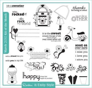 Retired Rockin' It Unity Style Kit of Month March 2010 Rubber Cling Mount Stamps