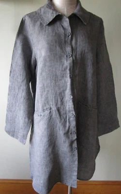 Chaqueta Plumero FLAX Designs LINO S NUEVA CON ETIQUETAS CARBÓN Foto 1 de 4