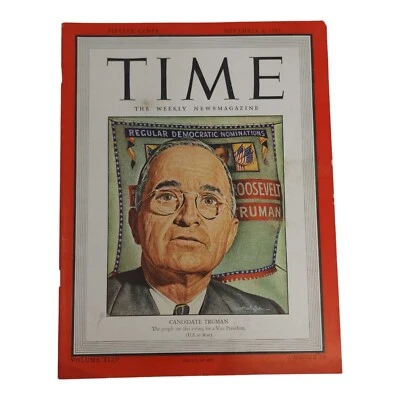 Vintage Time Magazine Candidate Truman November 6 1944 No 19 Advertisements - Image 1 of 4