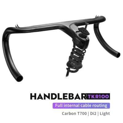 Road Bike Full Internal Cable Routing Handlebars Carbon Integrated Handlebars - Image 1 of 4
