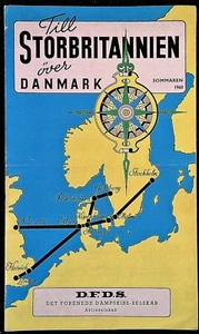Till Storbritann over Danmark Sommaren 1960 D.F.D.S. Horario de navegación del ferry - Imagen 1 de 3