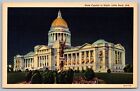 State Capitol Night View Little Rock AR Statue Government Building UNP Postcard