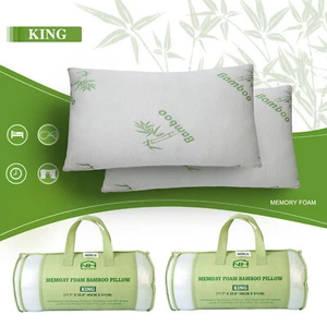 1 PACK Bamboo Memory Foam Bed Pillow King Size Hypoallergenic with Carry Bag - Picture 1 of 12