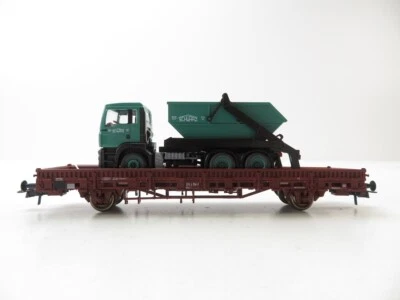 (ID1278) Roco 47847 H0 DC Rungenwagen DB mit LKW Kippcontainer "SCHWARZ BAU" OVP - Bild 1 von 4