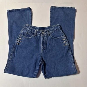 Limited Too Girl Denim Jeans Flare Leg Super Hip Relaxed High Rise Med Blue Sz 5 - Picture 1 of 7