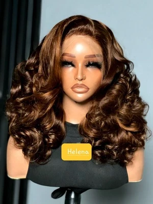 Peluca frontal de encaje HD 13x4, 100 % cabello humano vietnamita, SDD, hinchable, 250 % densidad  Foto 1 de 4