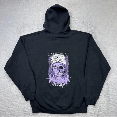 Sudadera con Capucha Machina Para Hombre Cremallera Completa Negra Púrpura Gráfico Calavera Gildan Mezcla Pesada Edén Foto 1 de 4