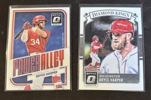 2016 Donruss Optic Power Alley Bryce Harper Insert #PA1 + Diamond Kings #30 Lot - Picture 1 of 2