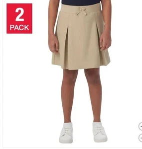 French Toast Girls Boys Skort Tan Khaki 2-Pack Moisture Wicking School Uniform - Picture 1 of 3