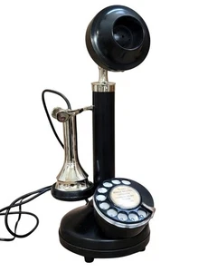 Vintage Candlestick Phone – Antique Old  Style Rotary Dial Retro Desk Telephone. - Picture 1 of 14