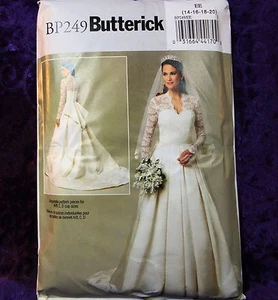 Butterick BP249 Vestido Formal Novia Misses Vestido Bustle Train 2 looks Talla 14-20 - Imagen 1 de 2