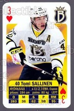 2013-14 Finnish SM LIIGA Playing Card #3 Tomi Sallinen