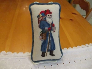 Vintage Weihnachtsmann Nadelkissen blau Gewand klein 9x5x2 alte Welt gebraucht, in einwandfreiem Zustand - Bild 1 von 5