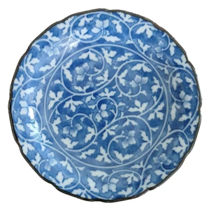Japanese Porcelain Blue And White Small Plate Dipping bowl 4.5" - Picture 1 of 13