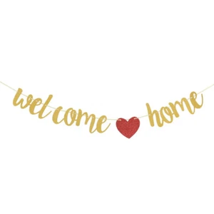 Welcome Home Banner Party Decorations Sign Family Baby Shower Supplies - Picture 1 of 1