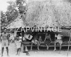 Vintage WWII Japanese Family Under Hut On Island Photo Image #1783