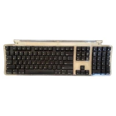 📦 Apple Pro USB Keyboard M7803 – Black Keys, Clear Shell, Silver Body – Wired - Image 1 of 3