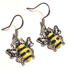 New! Cute bee drop earrings black yellow gift symbol MCR Manchester