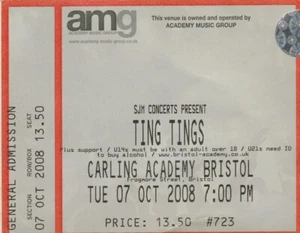 TING TINGS Live Tour Ticket 7 October 2008 (Carling Academy, Bristol) - Picture 1 of 1