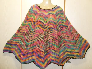 Poncho Cape "Star", bunt, Einheitsgröße, Handarbeit - Bild 1 von 4