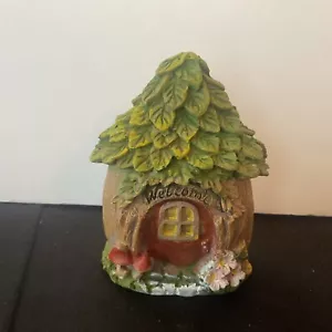 Fairy Garden Forest Figurines Mini House Welcome Cottage House 4” - Picture 1 of 7