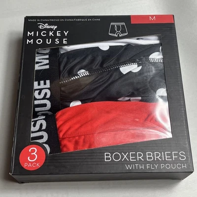 Disney Mickey Mouse Hombres Calzoncillos Boxer MEDIANOS 31-44 Fly Pouch Paquete de 3 BREVEMENTE NUEVOS Foto 1 de 3