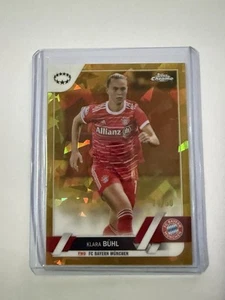 2022 Chrome UEFA Women's Champions League Sapphire Edition Gold /50 Klara Buhl - Picture 1 of 2