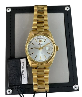 Reloj Orient President Automático Día-Fecha Esfera Blanca Acero Inoxidable Nuevo de Lote Antiguo Raro Foto 1 de 4