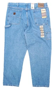Wrangler Mens Jeans Carpenter 40x30 Blue Utility Pockets Relaxed Rugged - Picture 1 of 15