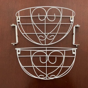 VTG Metal Wire Hanging Flower Planter Holder Wall/Rail Patio/Deck Herb Garden - Picture 1 of 3